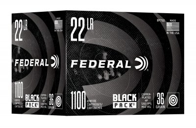 FEDERAL 22 LR BLACKPACK 1100st HV HP Copperplated